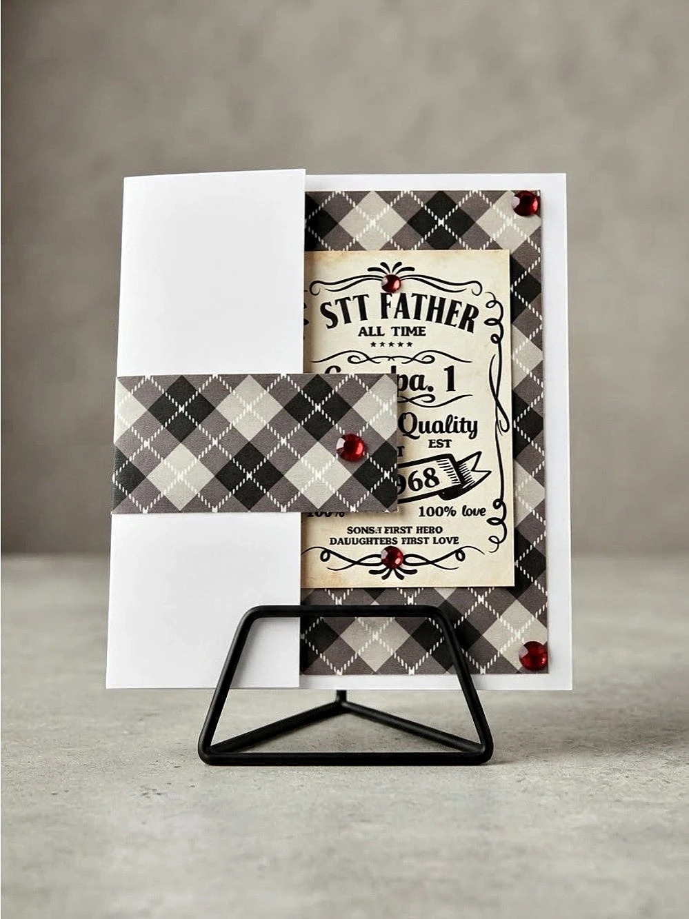 Plaid Decorative Gift Card in Black & White